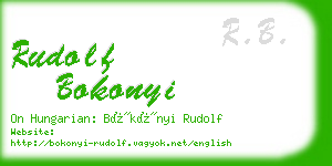rudolf bokonyi business card